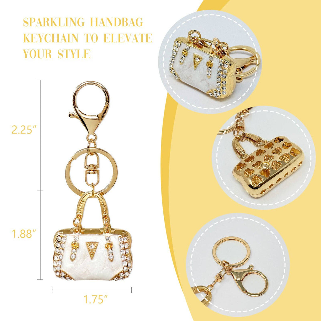 Pink Rhinestone Handbag Shaped Purse Charm Keychain