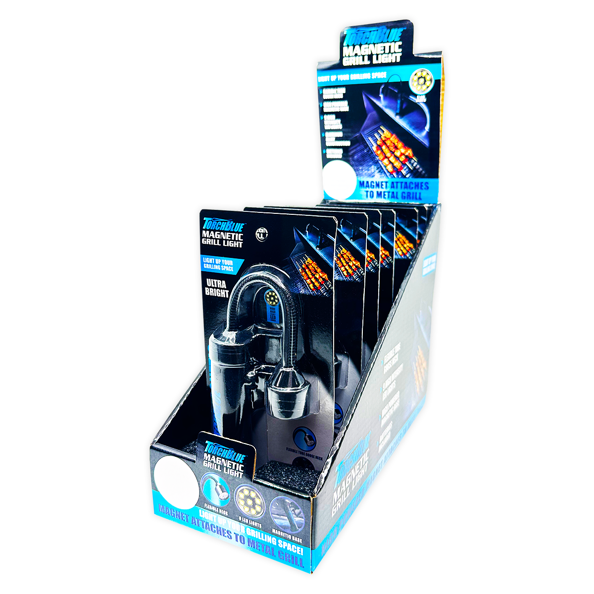 Torch Blue Magnetic Grill Black LED Flashlight