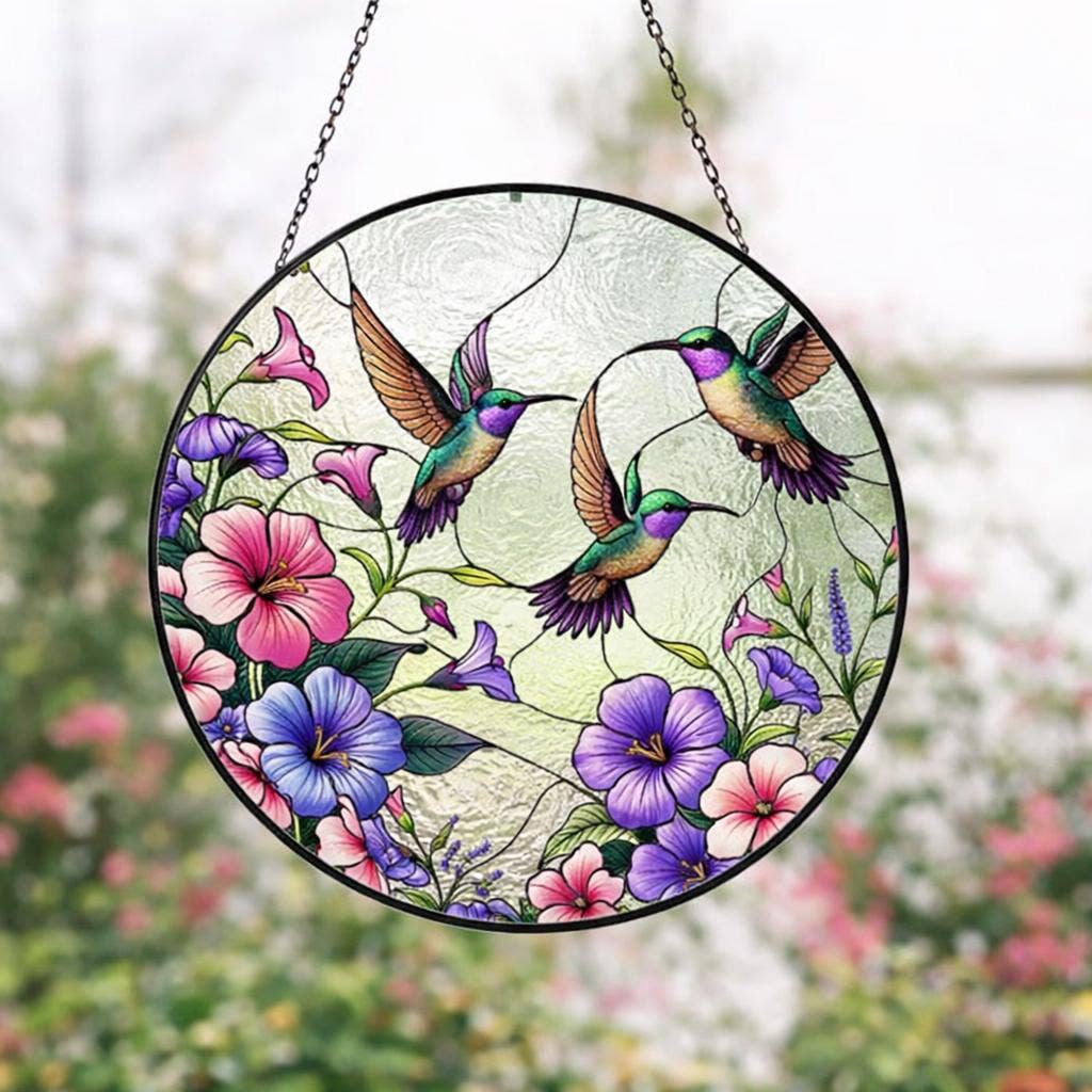 Hummingbird Stained Glass Suncatcher