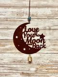 Love you to the Moon and Back Rustic Metal Garden Bell Chime