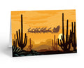 Desert Sunset Santa Claus Boxed Christmas Cards