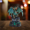 5"H Green Dragon Guarding Treasure Figurine