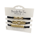 Bracelet Hair Tie Maya J Gold with Black Elastic Cord
