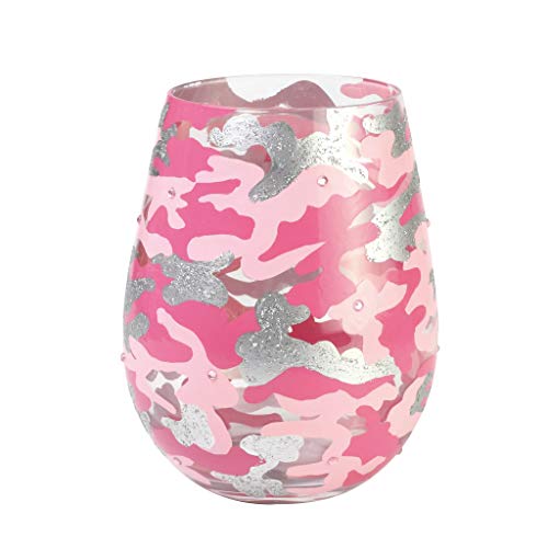 Pink Camo Lolita Stemless Wine Glass
