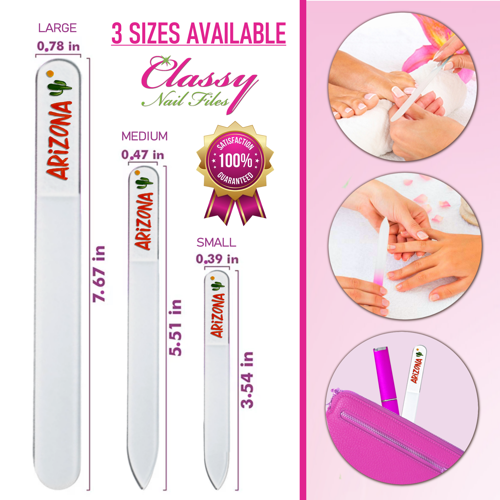 Arizona Cactus Southwest Handpainted Czech Crystal Nail File: Small