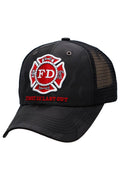 Fire Department Camo Mesh Trucker Hat: BLACK CAMO / ONE SIZE