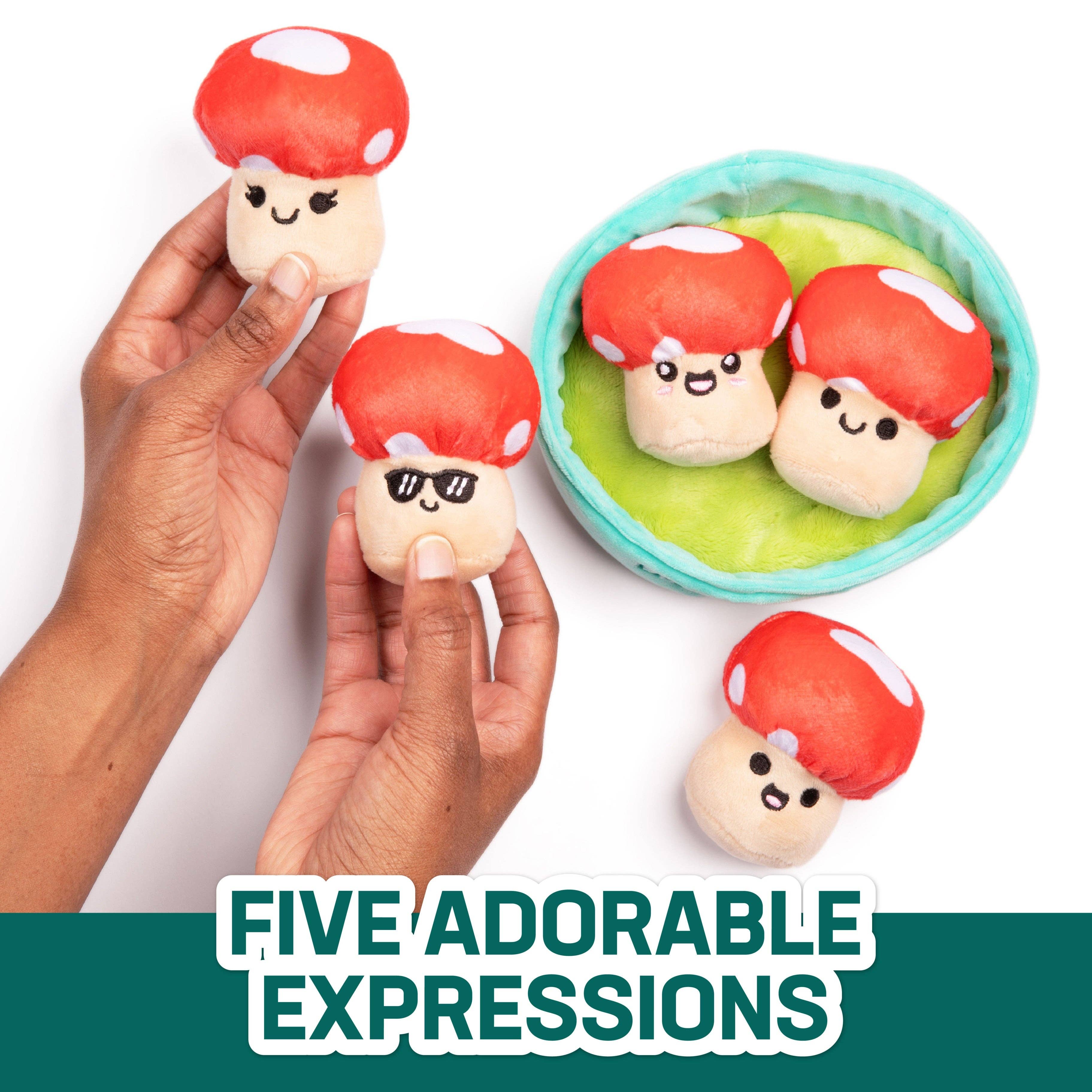 Emotional Support Mushrooms - Set of 5 Fungi Friends