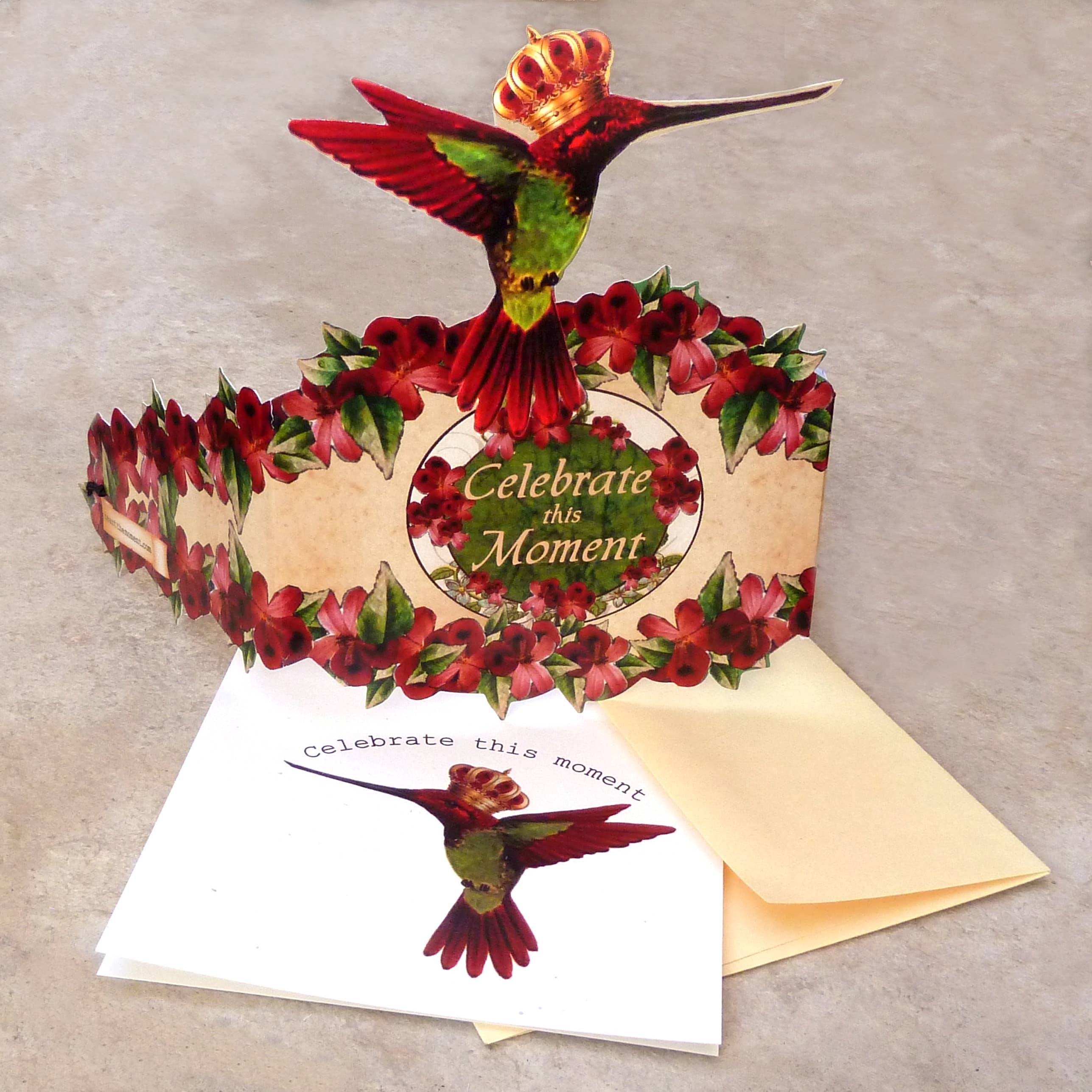 Greeting Card with Tiara, Celebrate This Moment, Hummingbird
