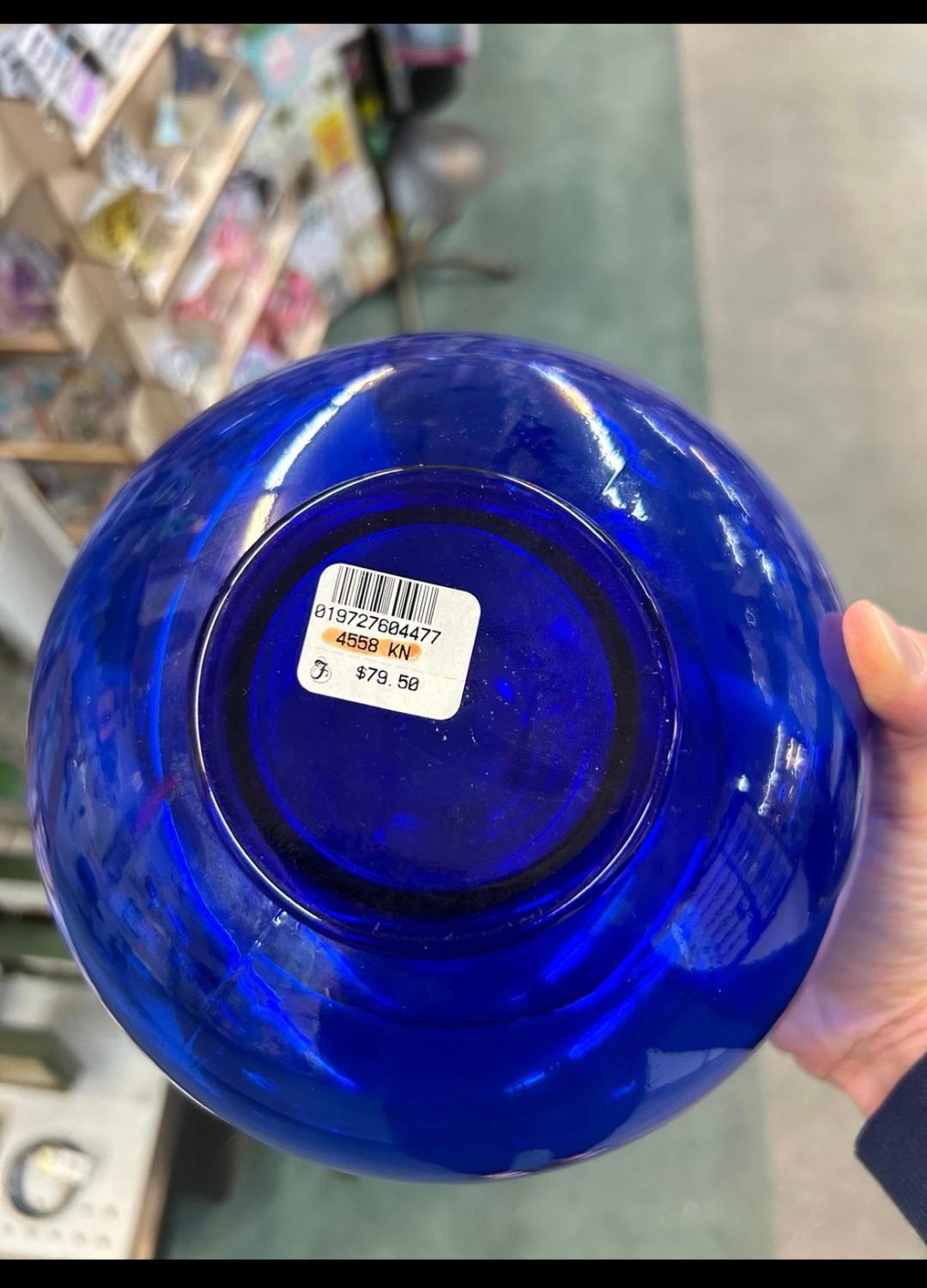 Fenton Art Glass Cobalt Blue Round Vase