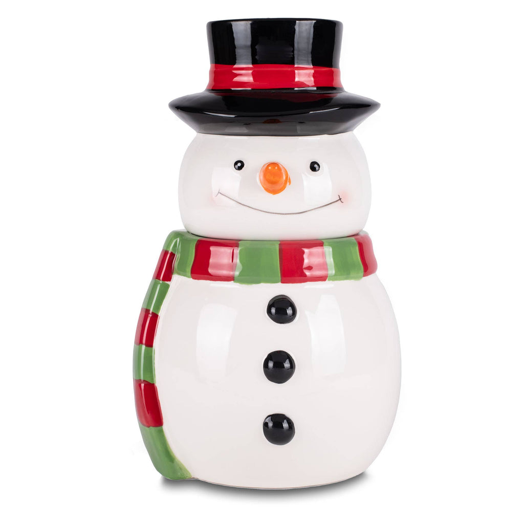 Snowman Scarf Dolomite Cookie Jar