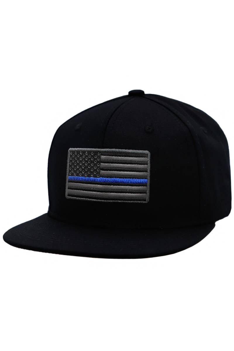 Police Thin Line American Flag Cotton Snapback Cap