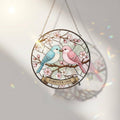 Forever One Love Birds Stained Glass Suncatcher