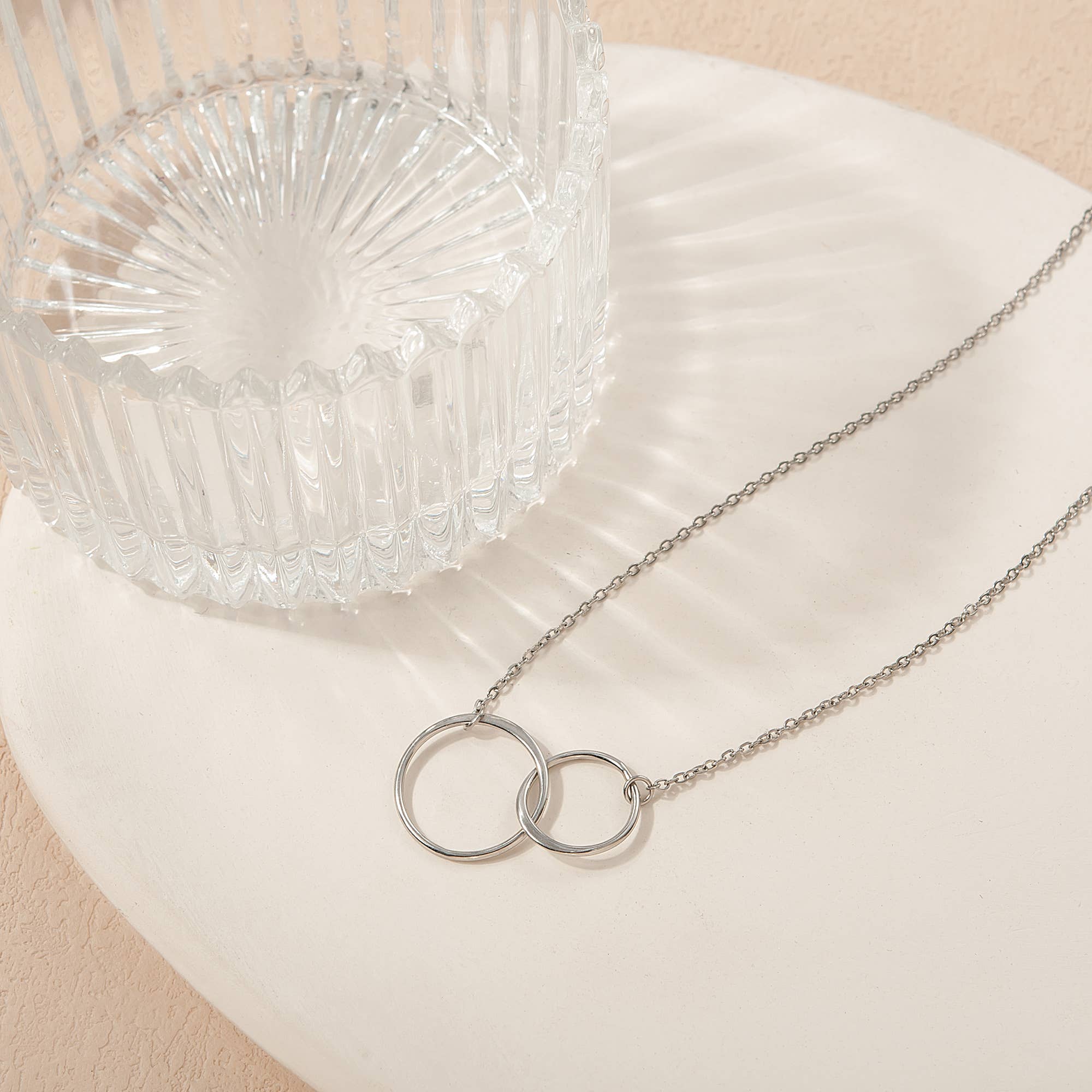 Happy 50th Birthday Card and Infinity Ring Necklace Jewelry: Rose Gold