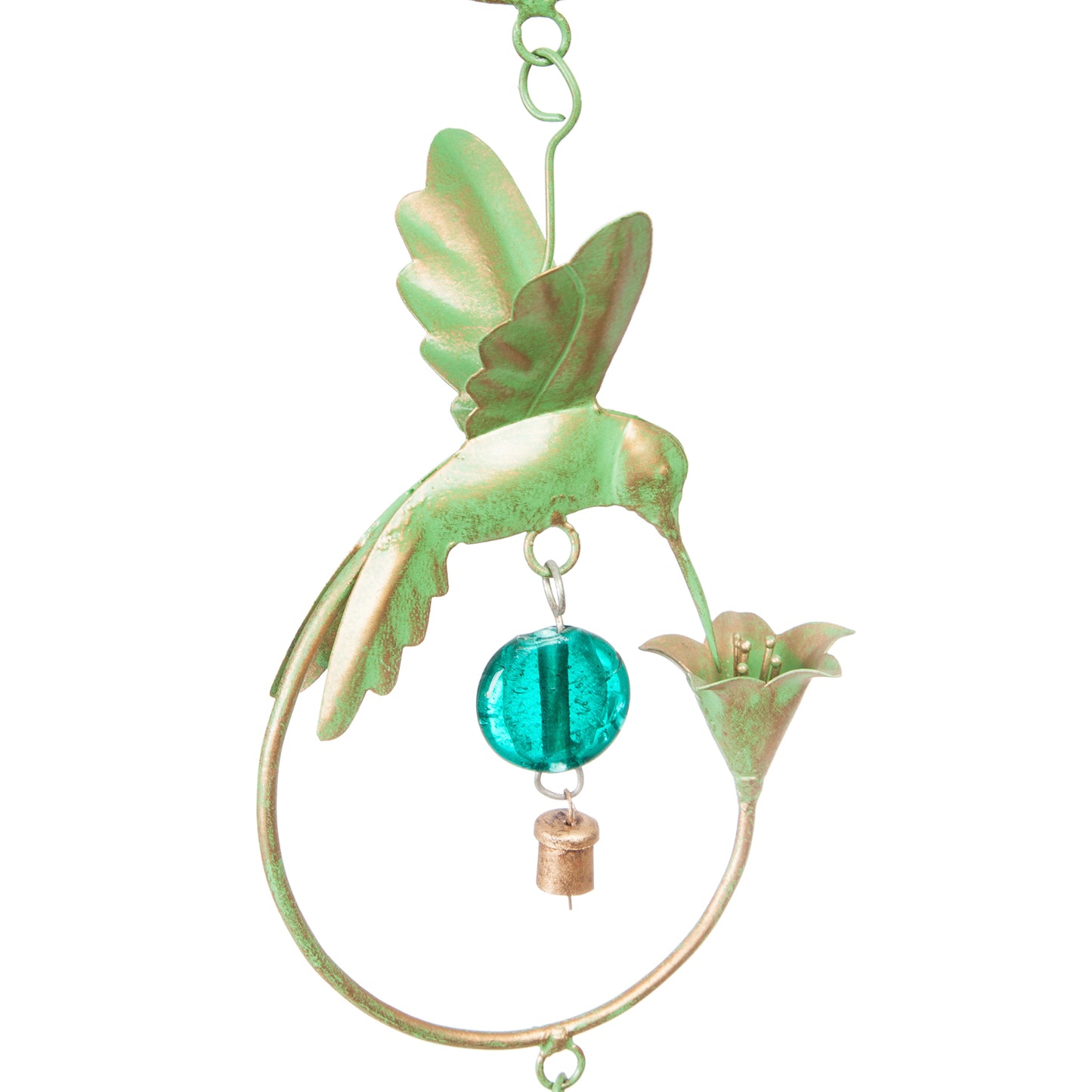 Hummingbird Circles with Bead Accents Rain Chain