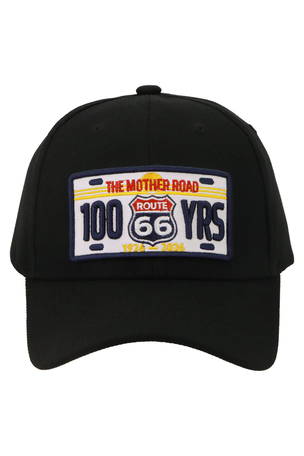 Route 66 License Plate Baseball Cap - 100th Anniversary: BLACK / ONE SIZE