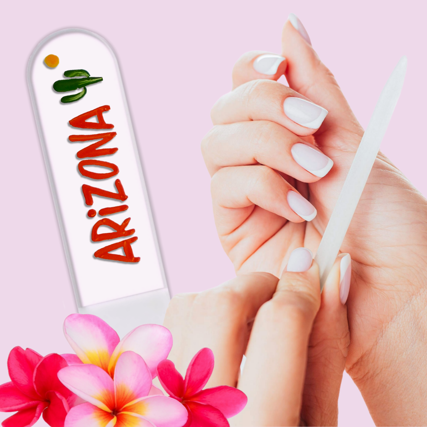 Arizona Cactus Southwest Handpainted Czech Crystal Nail File: Medium