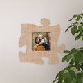 Burlap Photo Frame Puzzle Piece