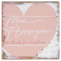 Mom I Love You Heart Plaque