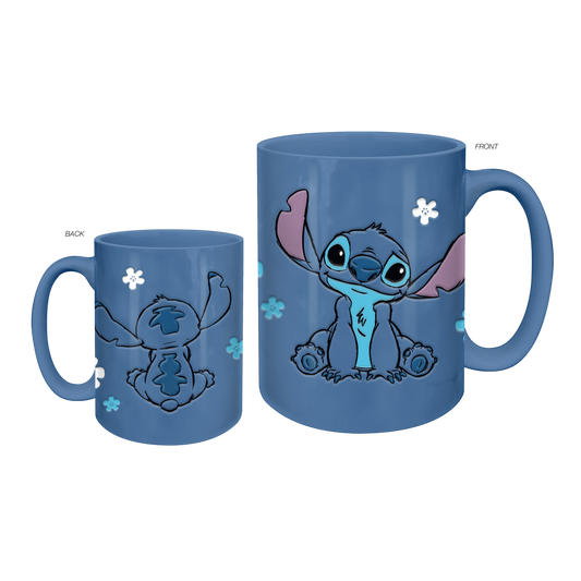 Lilo and Stitch Sketch Wax Resist 17oz Ceramic Pottery Mug