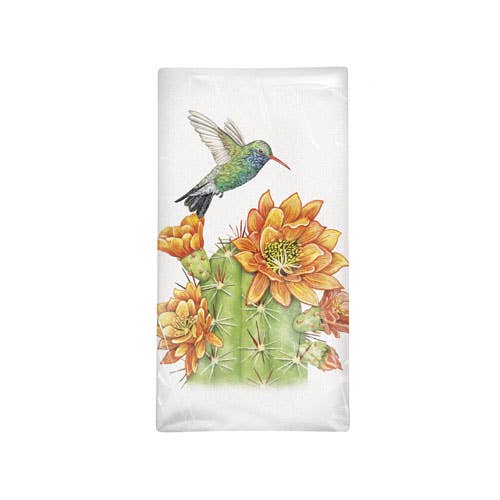 Hummingbird Cactus Towel