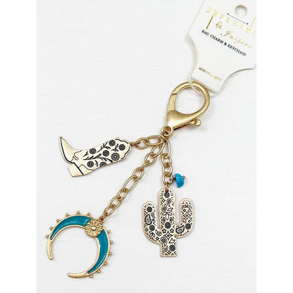 Western Style Metal Bag Charm and Key Chain
