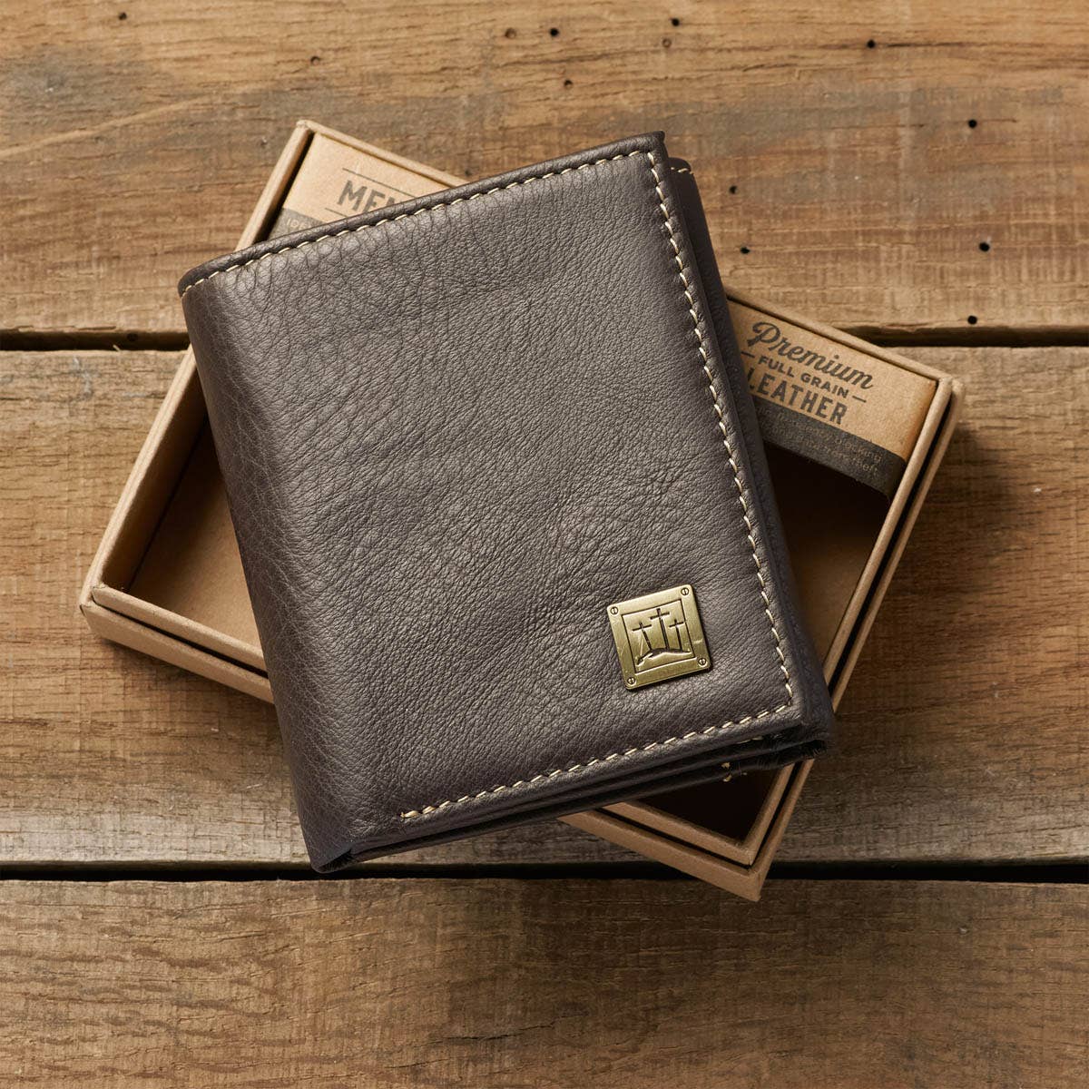 Crosses Badge Leather Wallet