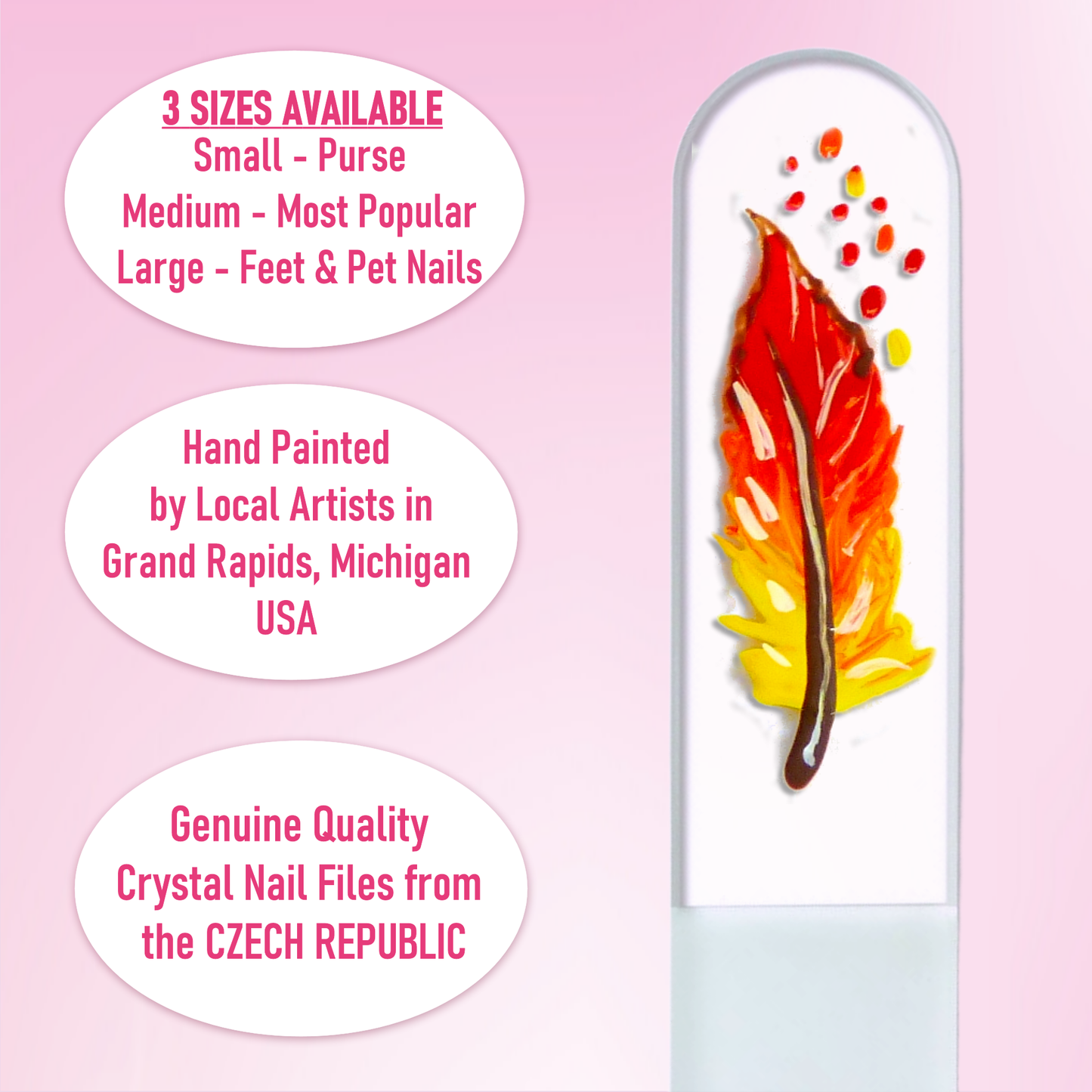 Feather Indian Bird Flight Southwest Hand Painted Nail File: Small