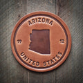 Arizona State Silhouette Leather Coaster
