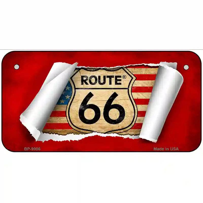 Route 66 Scroll Metal Novelty License Plate