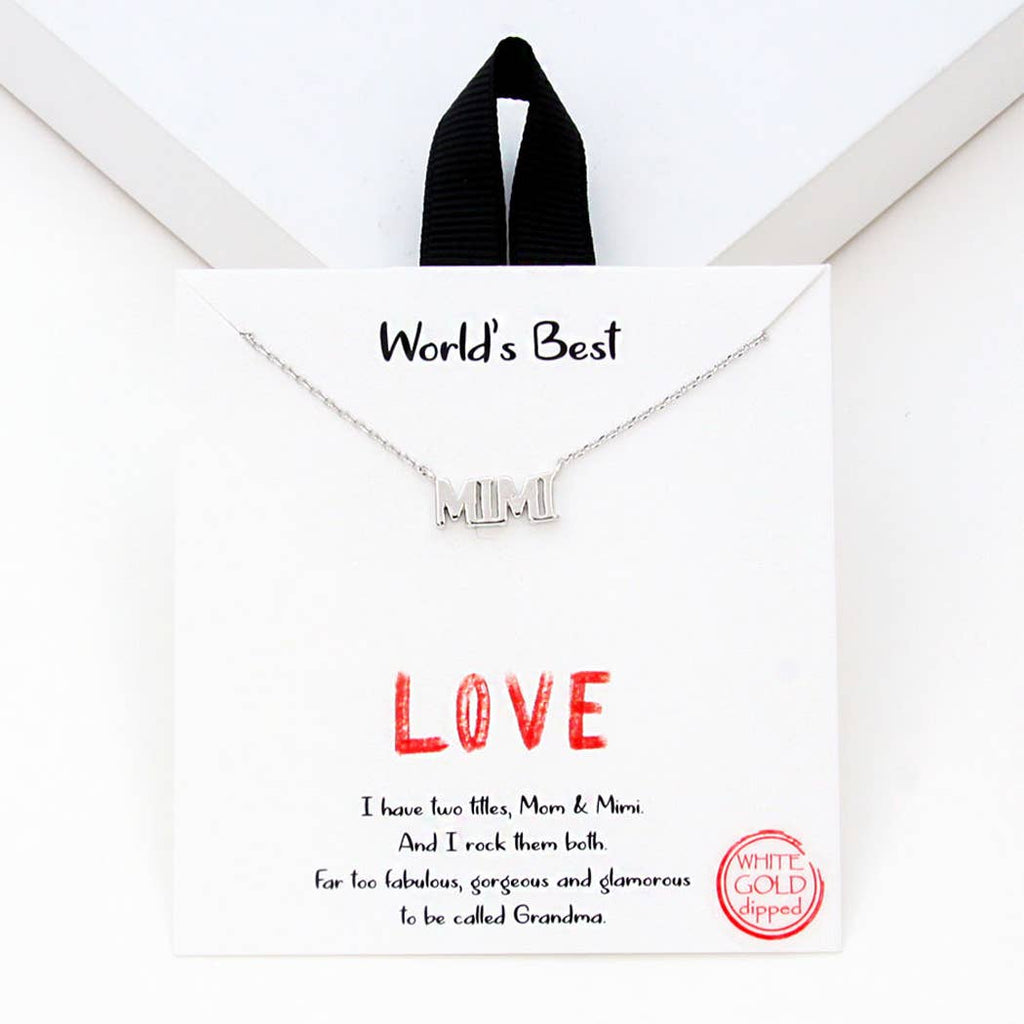 Dainty World's Best MIMI necklace: Silver