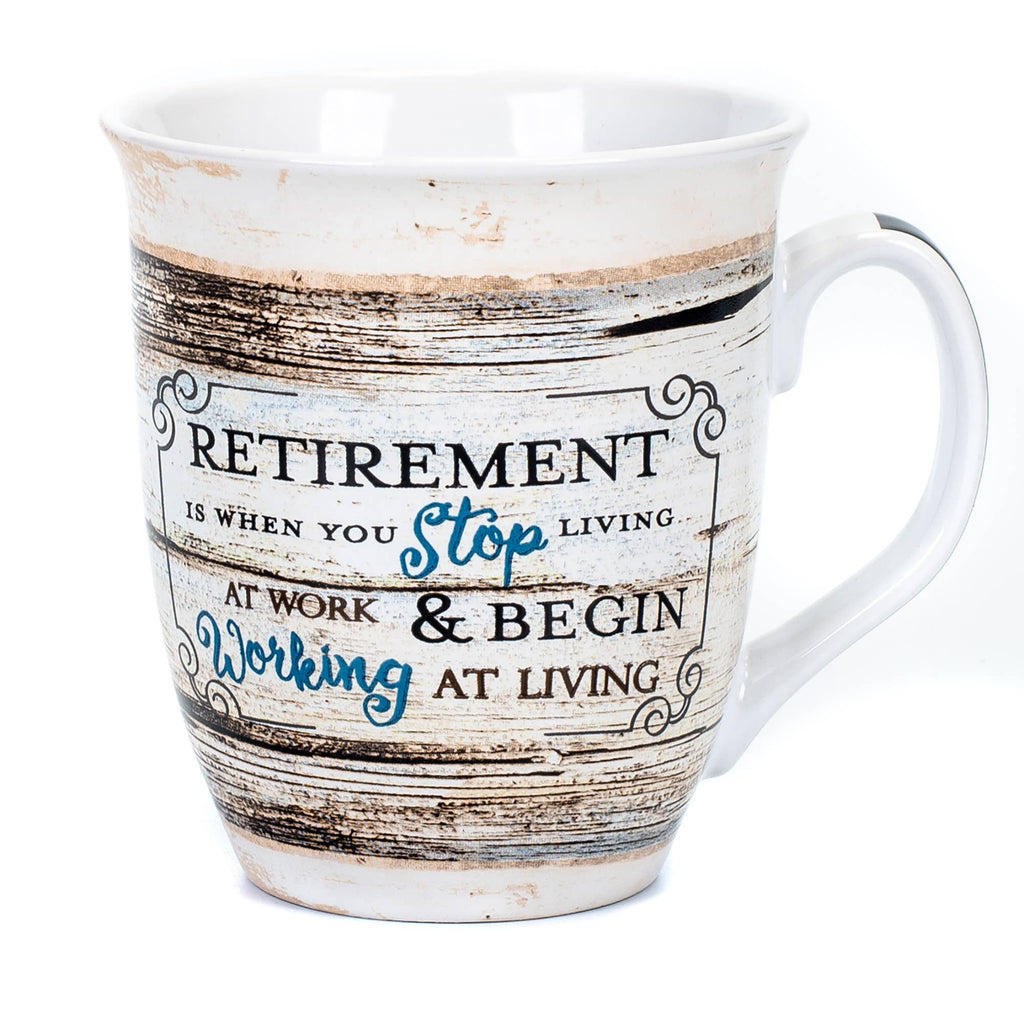 Retirement Distressed-Wood Design 16 Oz Ceramic Coffee Mug