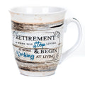 Retirement Distressed-Wood Design 16 Oz Ceramic Coffee Mug