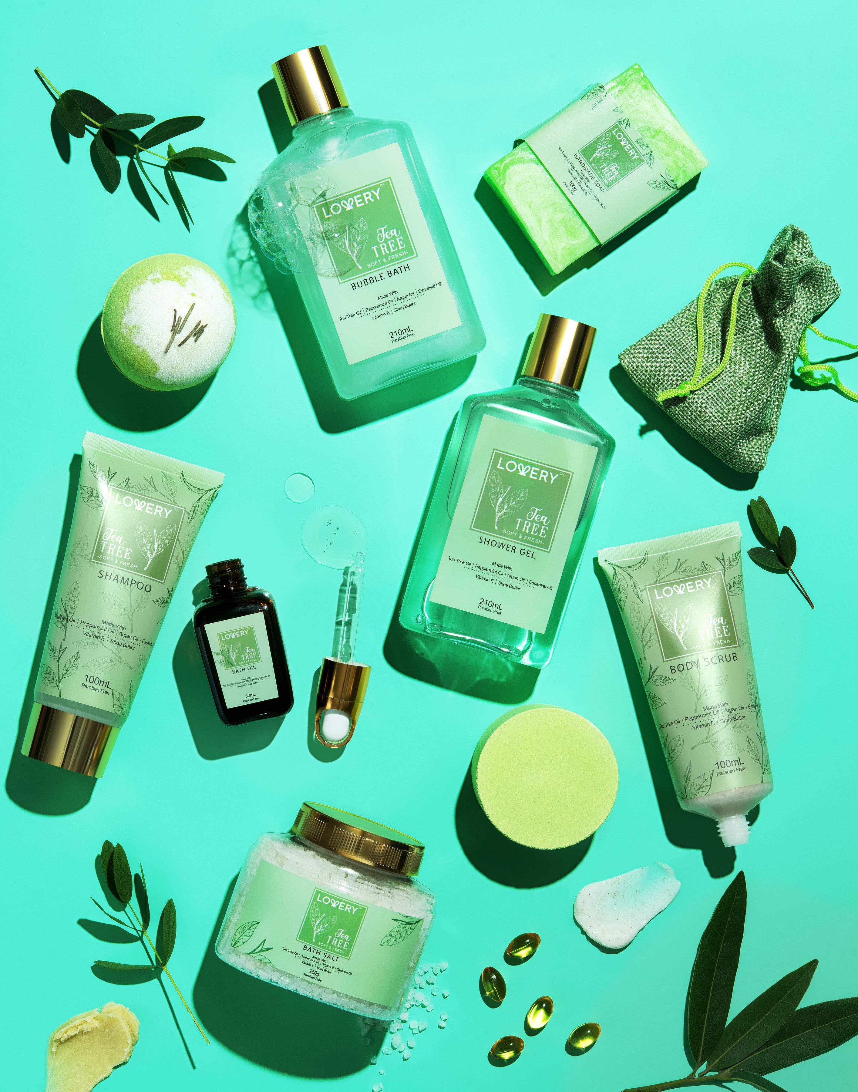 Tea Tree Bath & Body Set - Luxury Aromatherapy Home Spa Set