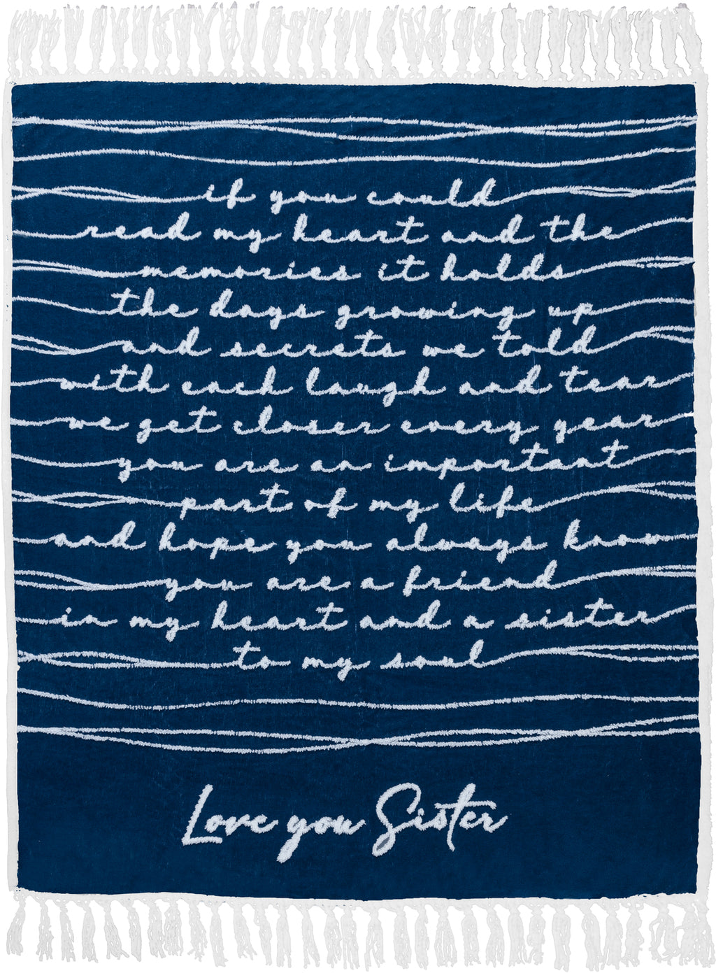 Love You Sister Royal Plush Blanket Blue