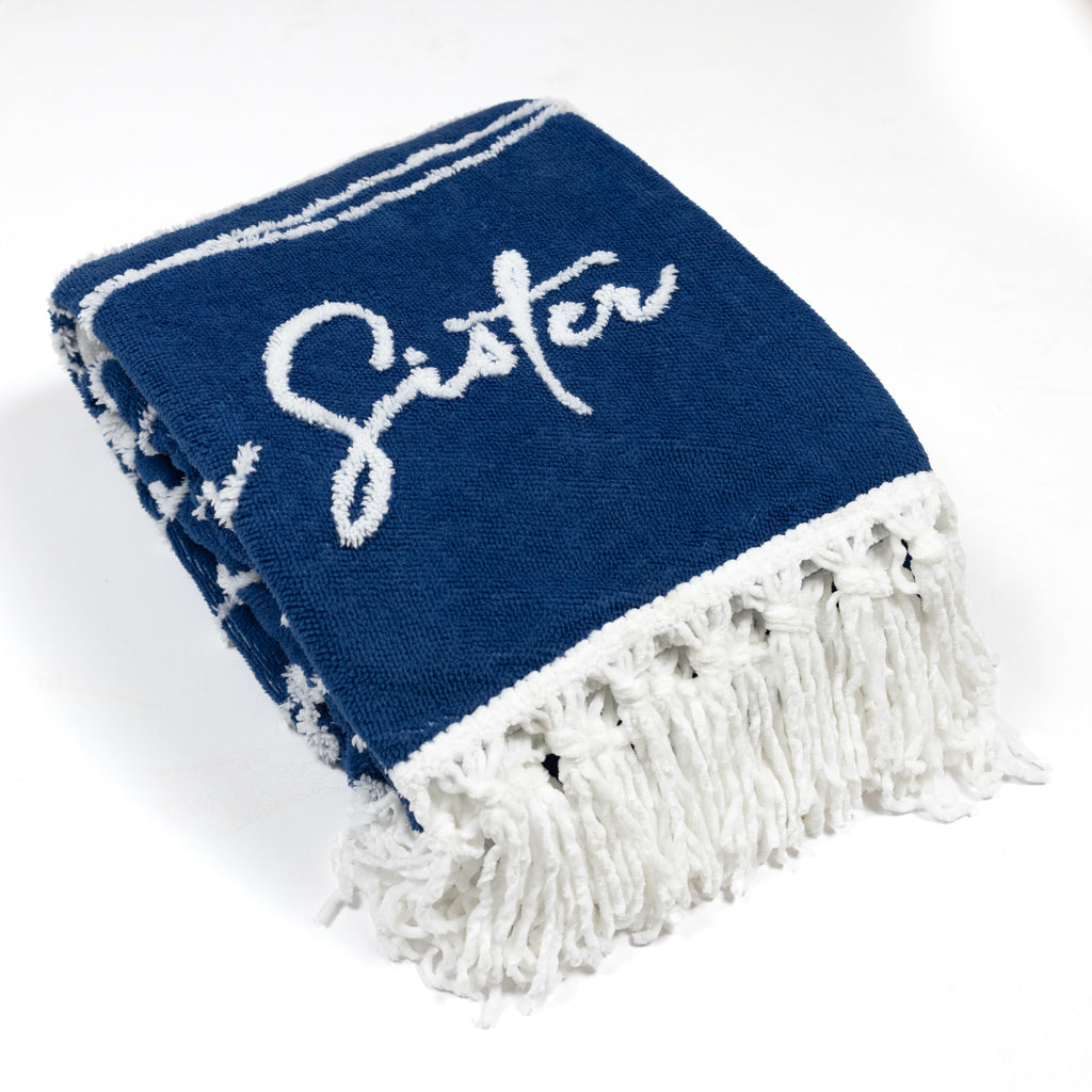 Love You Sister Royal Plush Blanket Blue