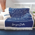 Love You Sister Royal Plush Blanket Blue