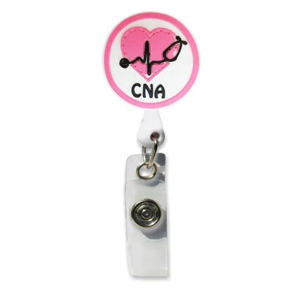 CNA Pink Heart Badge Holder