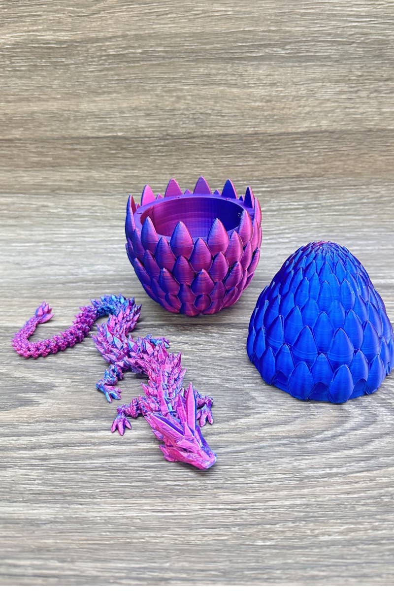 Purple 3D Dragon with Egg
