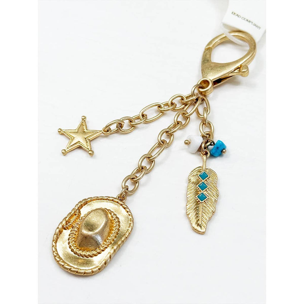 Western Style Metal Bag Charm and Key Chain