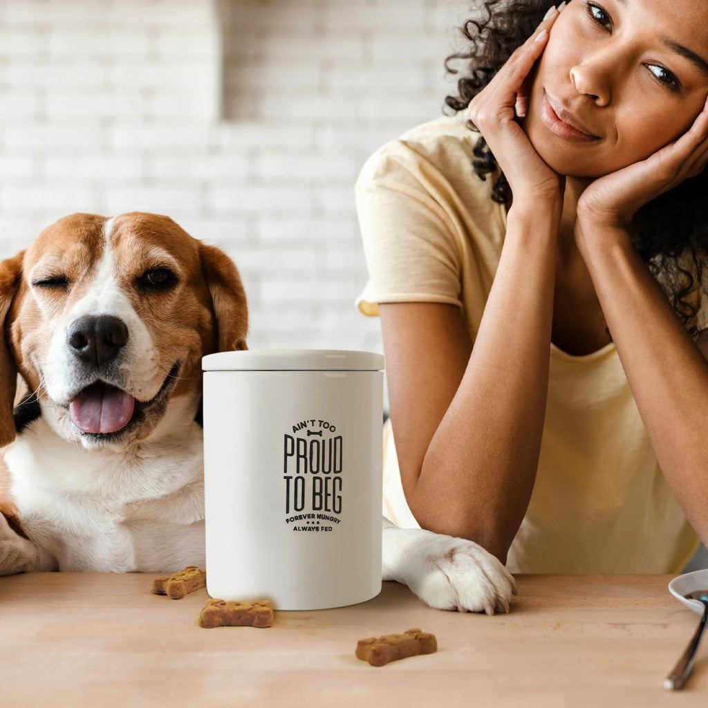 Ain't too Proud to Beg Pet Treat Jar