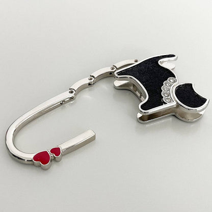 Foldable Purse Hook Hanger: Black Cat