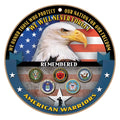 Remembered Military Round Wood Sign