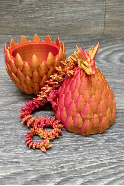 Red 3D Dragon with Egg