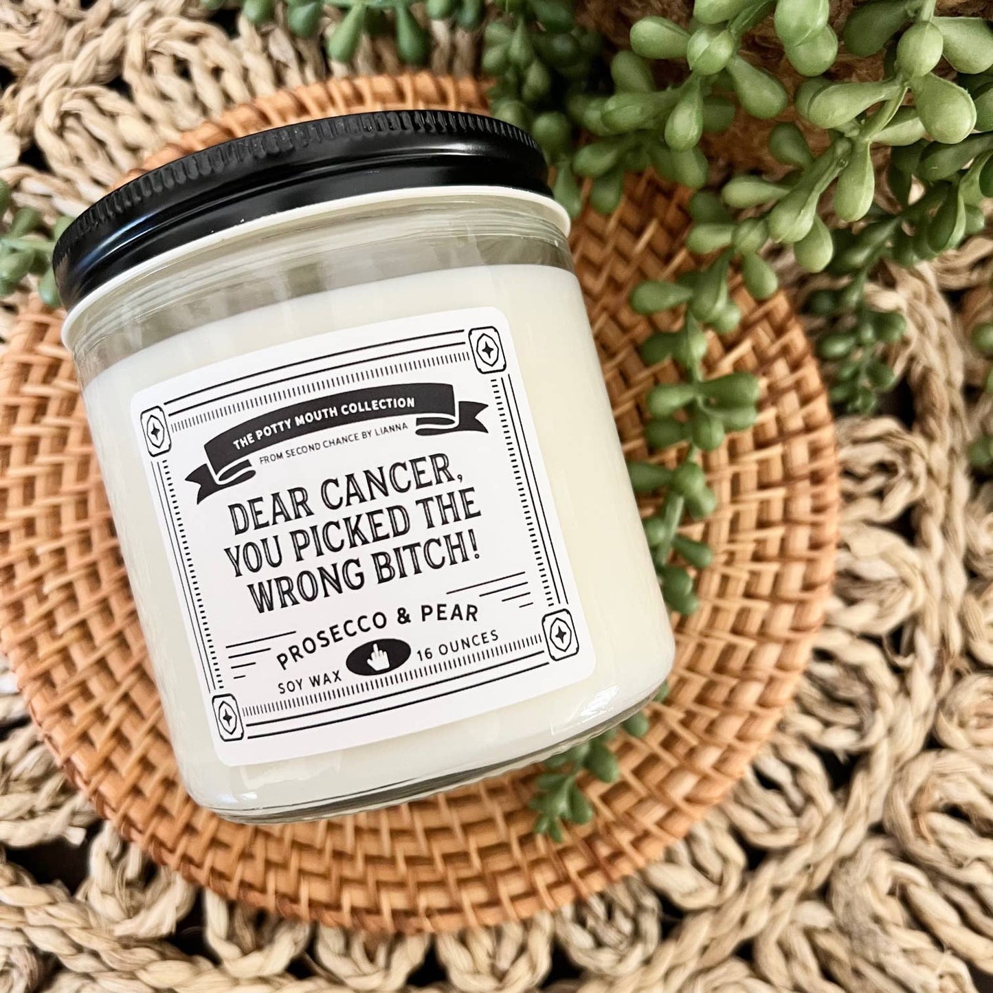 Dear Cancer You Picked the Wrong Bitch Potty Mouth Candle