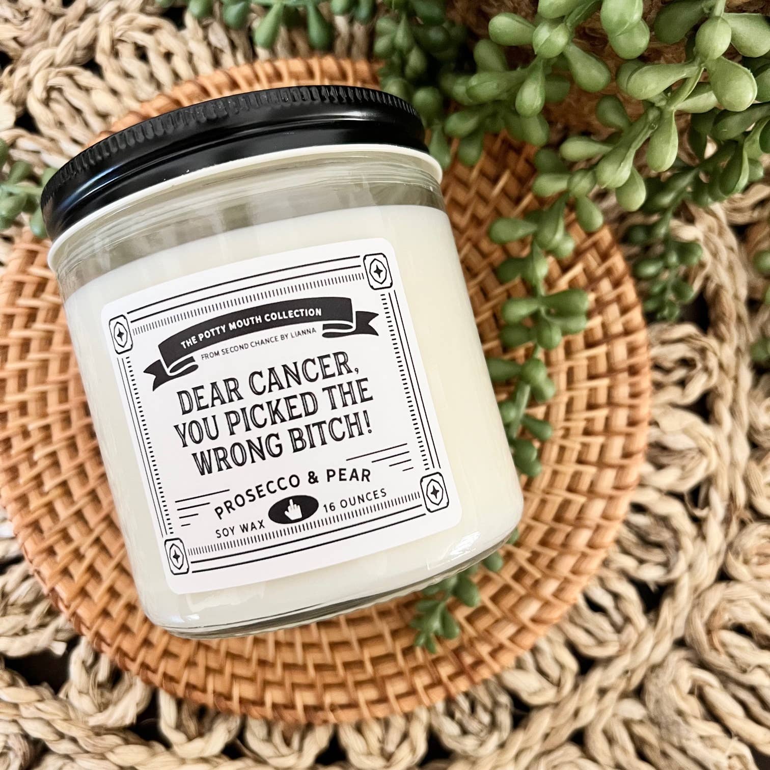 Dear Cancer You Picked the Wrong Bitch Potty Mouth Candle