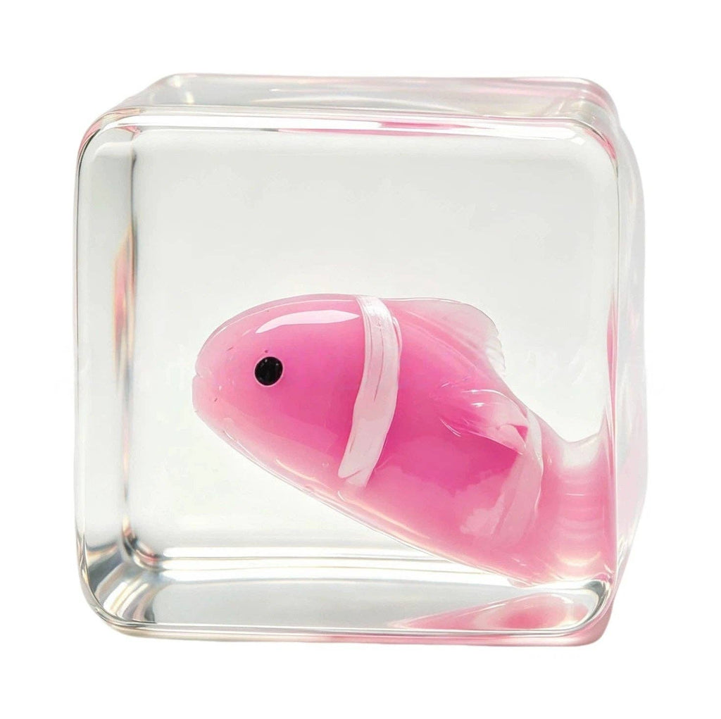 Glow-in-the-Dark Clownfish Ice Cube Squishy Slow Rising Stress Toy: Green