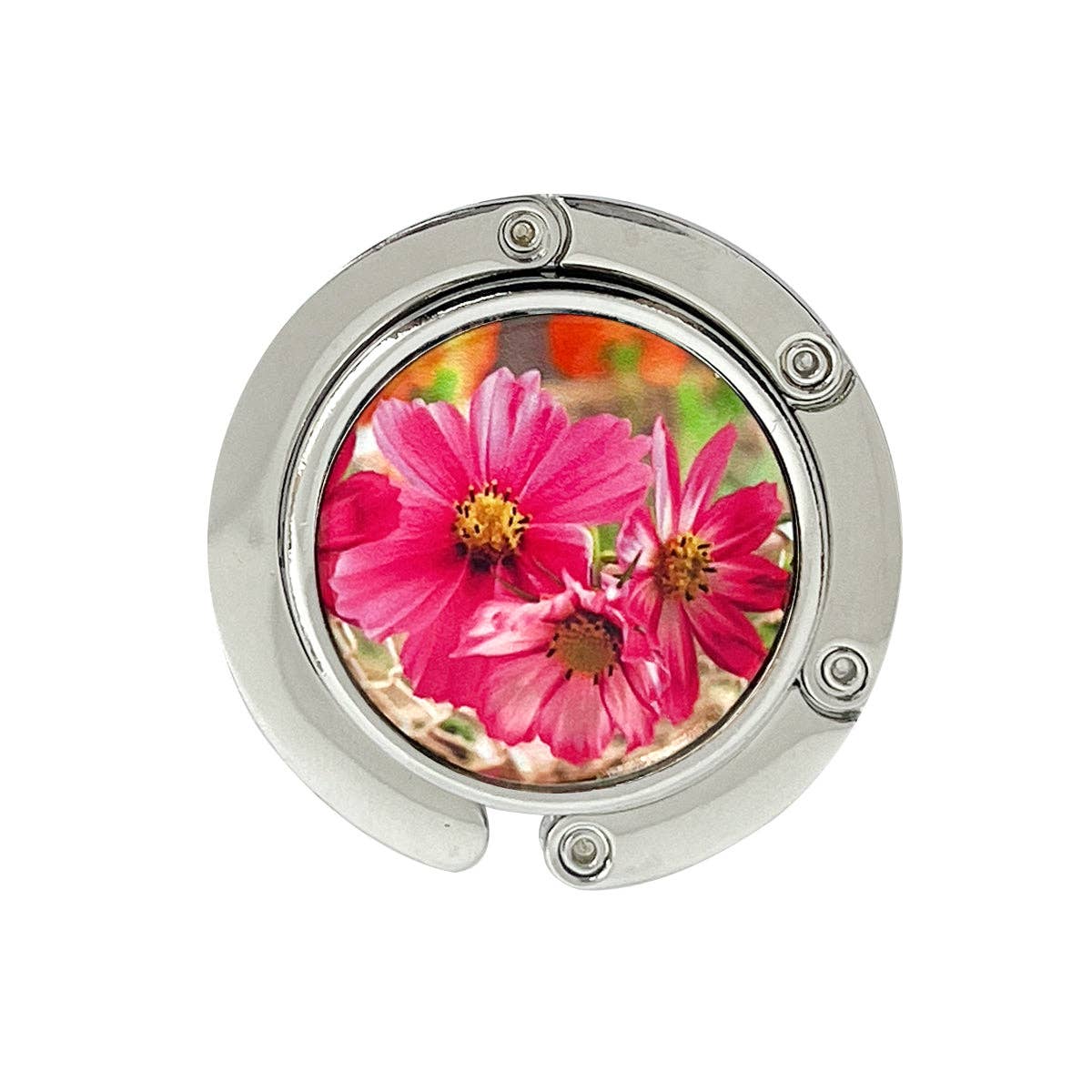 Foldable Handbag Hanger: Pink Daisies