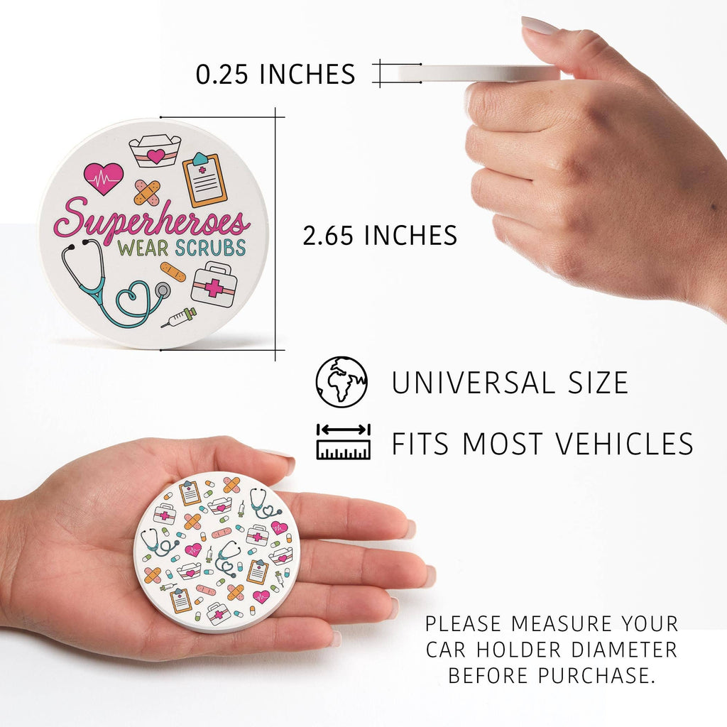 Superheroes Wear Scrubs Car Coasters