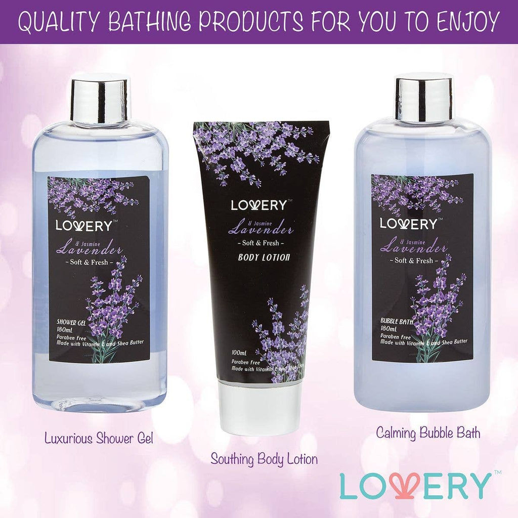Lavender and Jasmine - 9pc Home Spa Gift Basket Bath Set