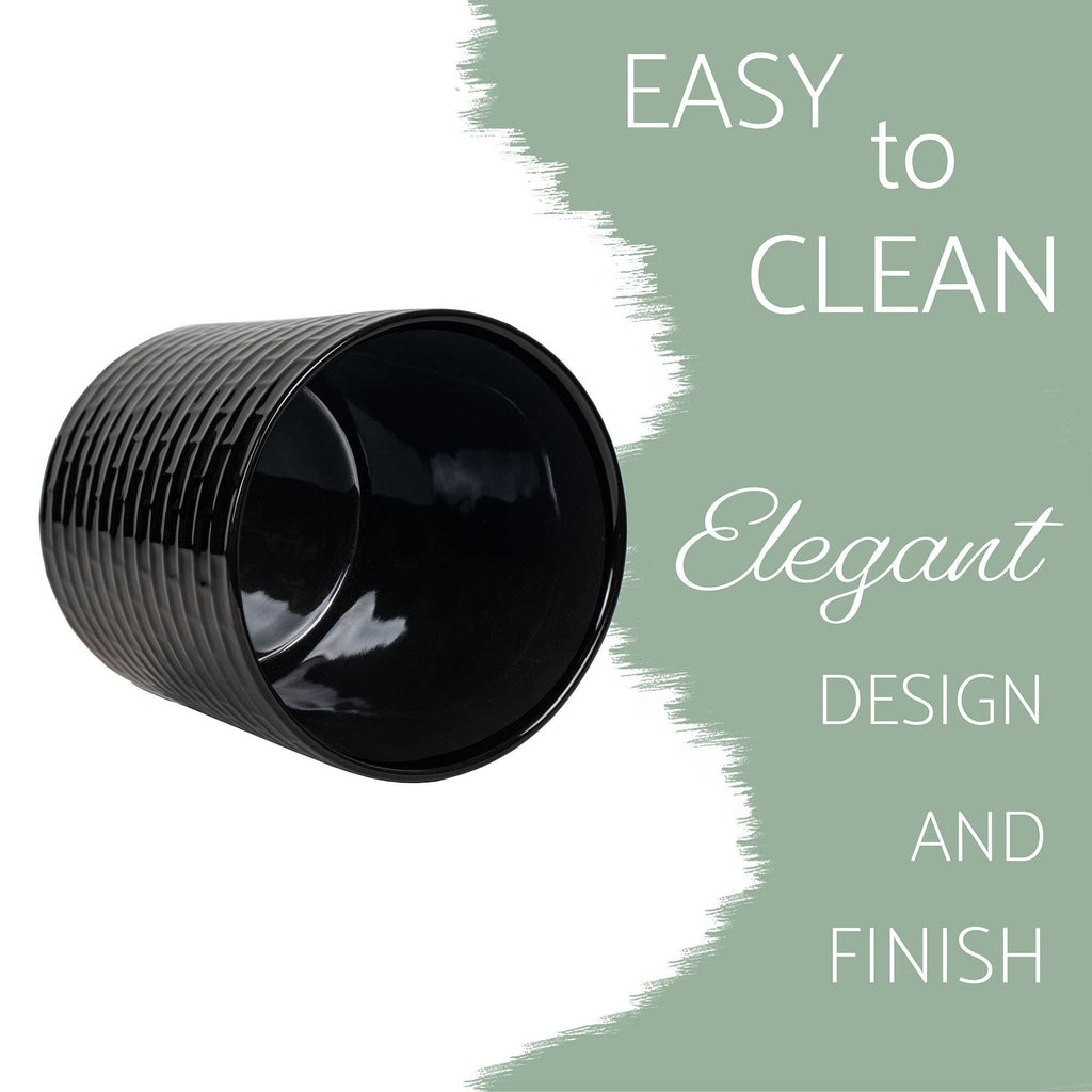 Utensil Crock Embossed Black